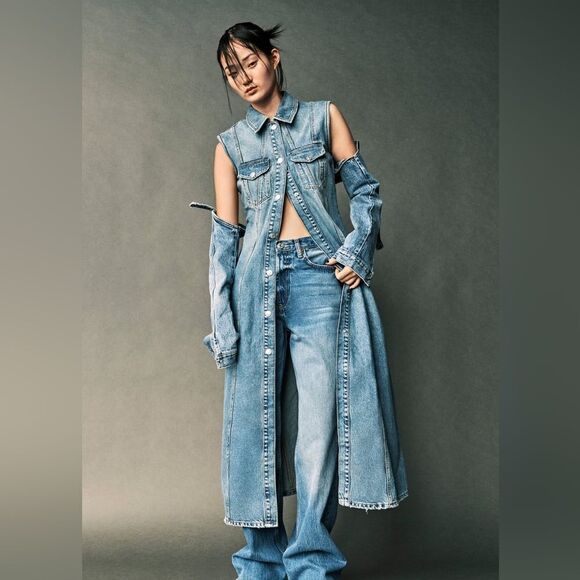 Zara Denim TRF Dress New Blue - Picture 4 of 8